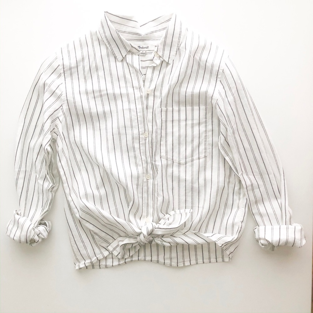 Madewell Striped Tie Blouse